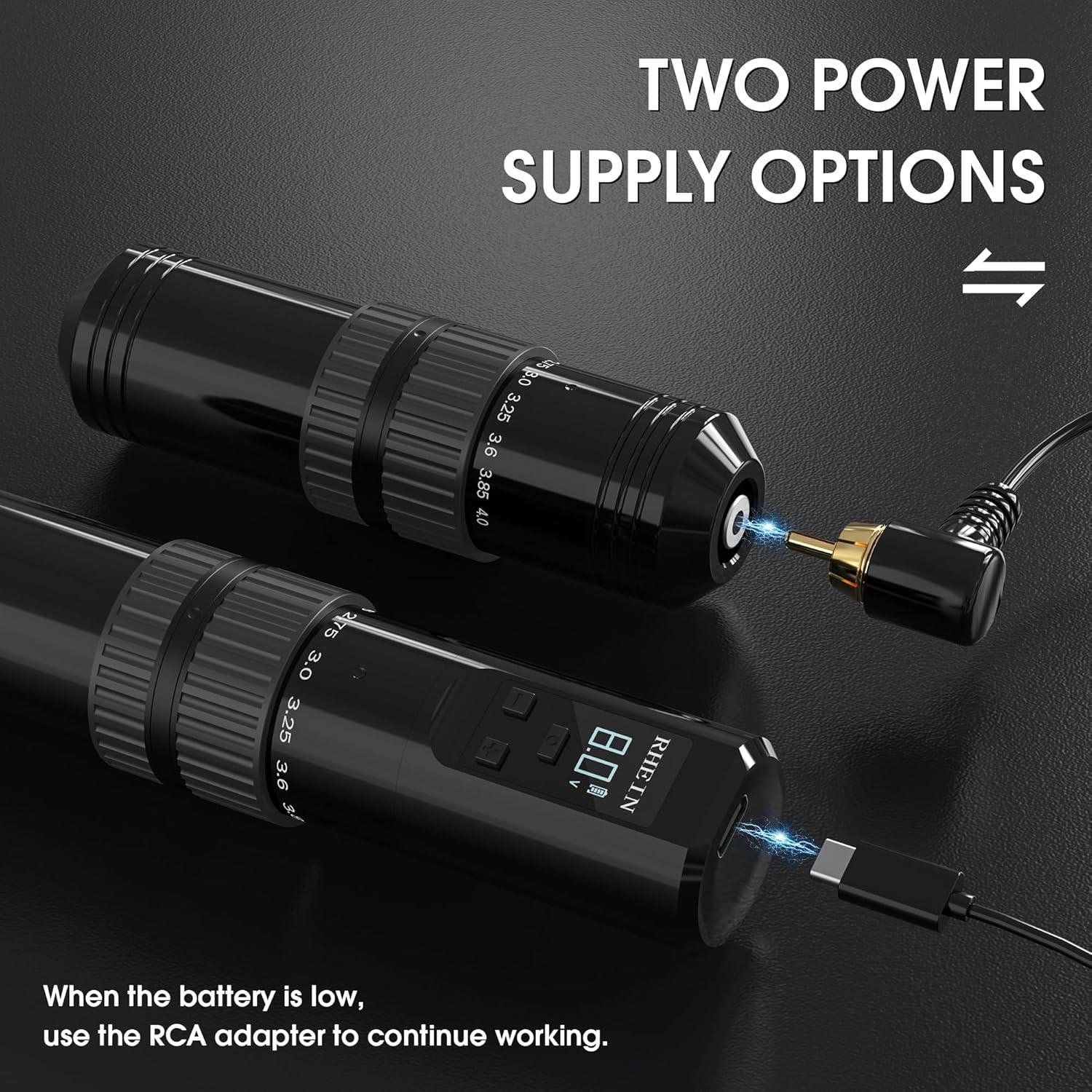 Kit de Máquina de Tatuaje Inalámbrica RNE40KIT-1 14 Tintas 20 Agujas