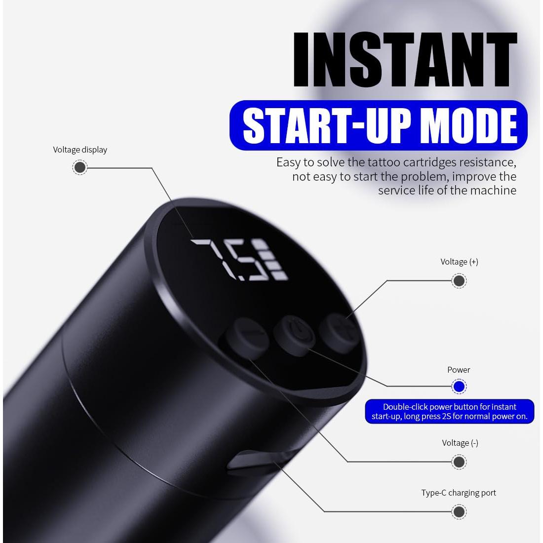 Máquina de Tatuaje Inalámbrica Mast Tour Fly 138g 23mm