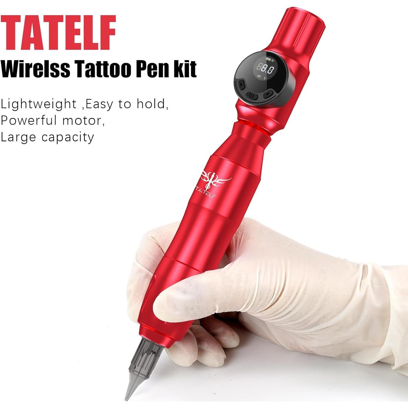 Kit de Tatuaje Inalámbrico TATELF G12 con 40 Agujas