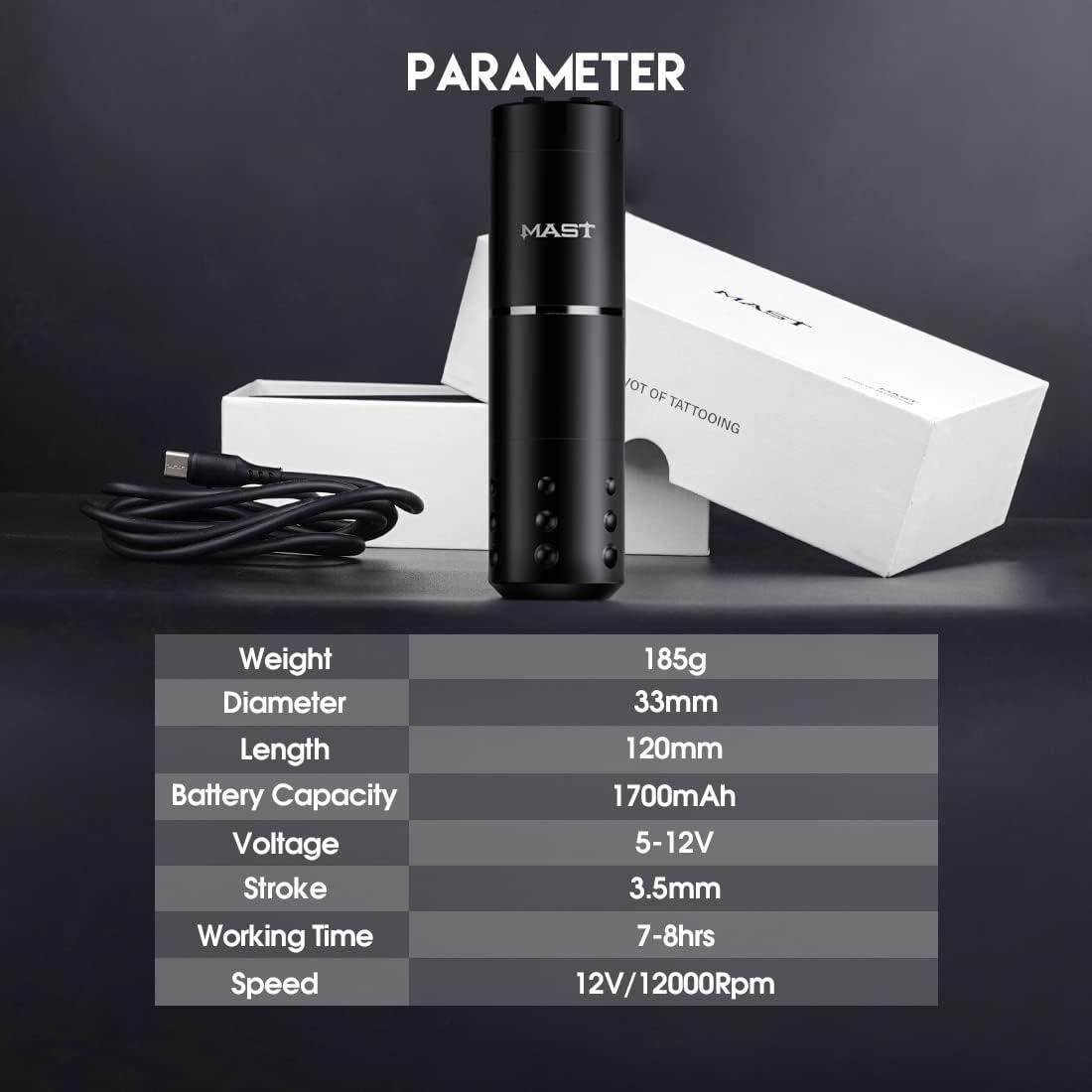 Mast Tattoo A1 Máquina de Tatuaje Inalámbrica 1700mAh