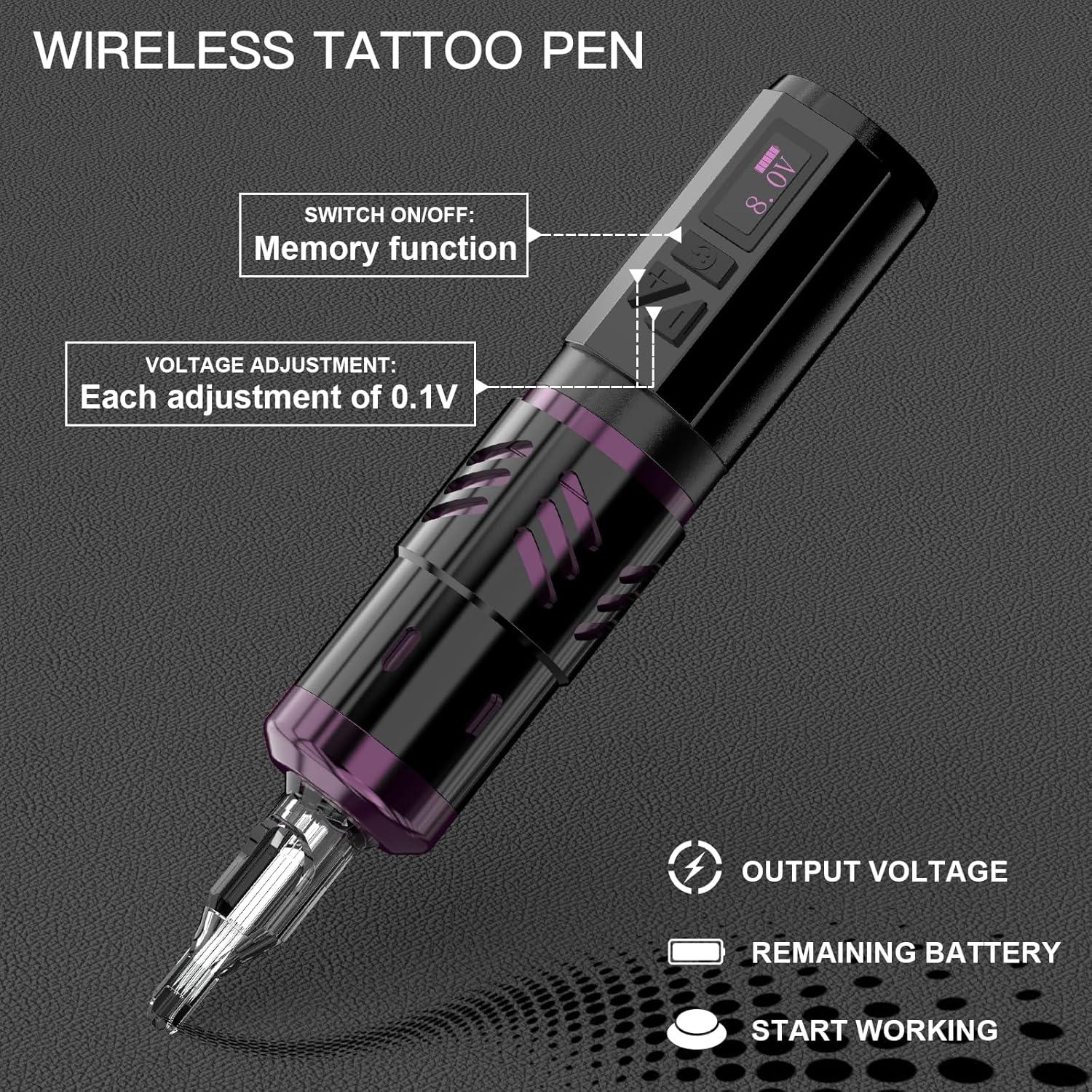 Máquina de Tatuaje Inalámbrica Wormhole HP67-B con Pantalla LED