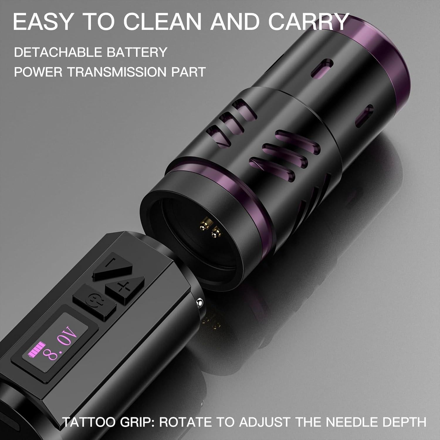 Máquina de Tatuaje Inalámbrica Wormhole HP67-B con Pantalla LED