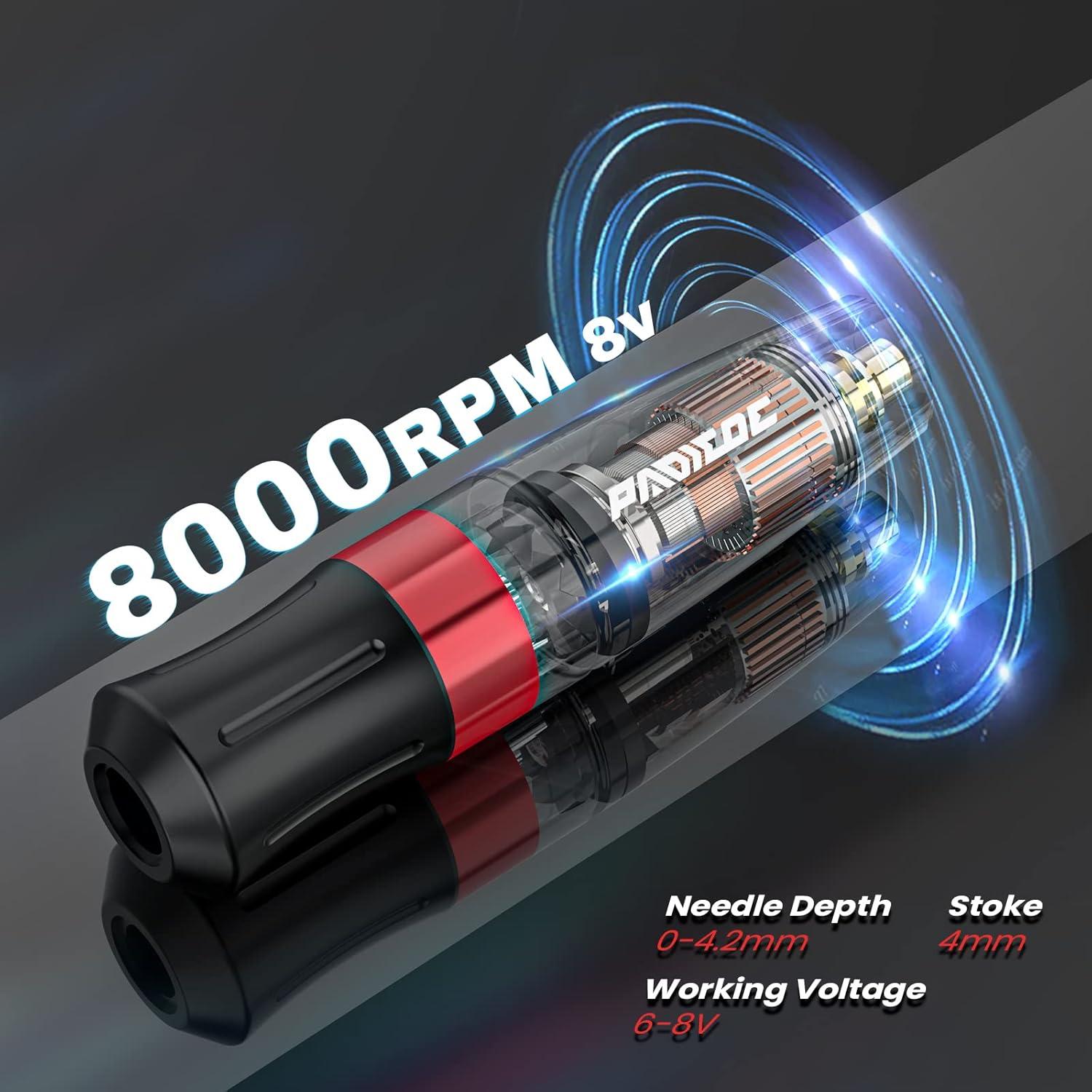 Kit de Tatuaje Pluma WTK165 con 10 Agujas y Tinta