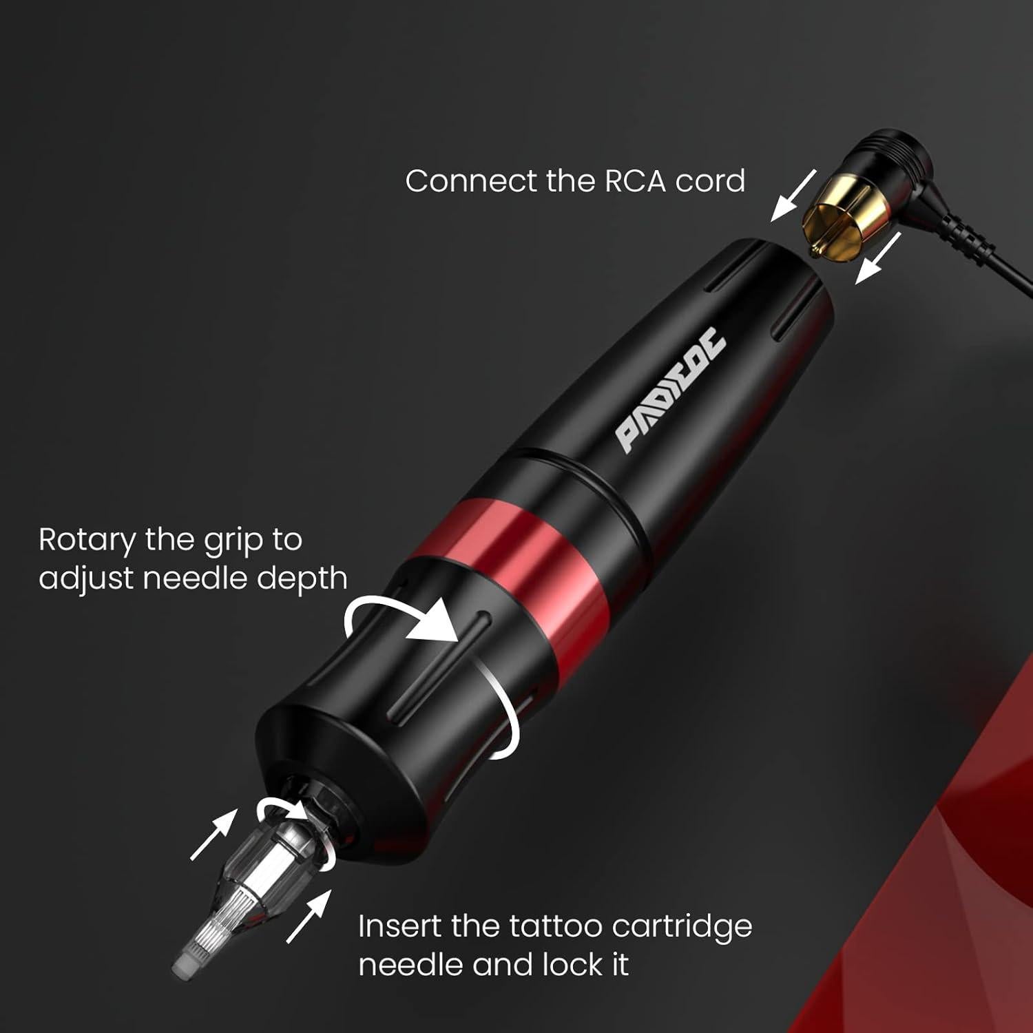 Kit de Tatuaje Pluma WTK165 con 10 Agujas y Tinta