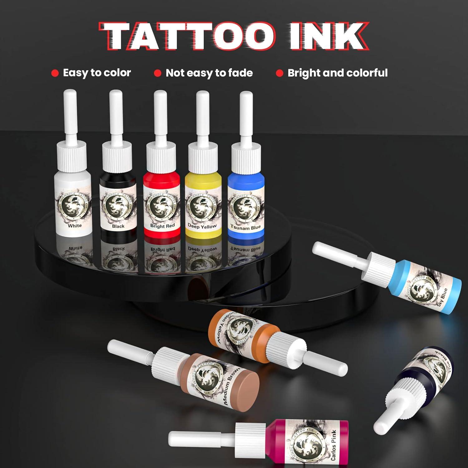 Kit de Tatuaje Pluma WTK165 con 10 Agujas y Tinta
