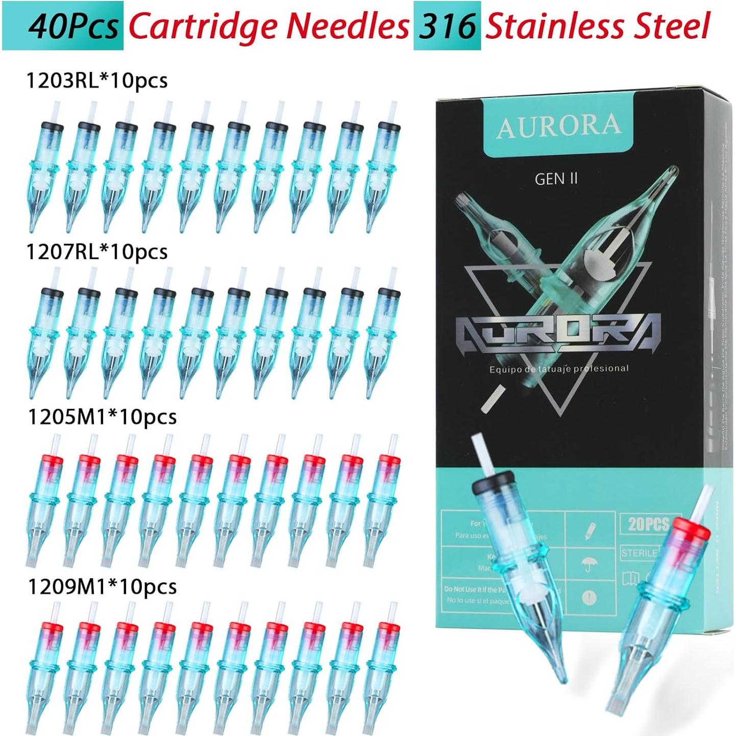 Kit de Tatuaje Profesional Dragoart Inalámbrico 40 Agujas