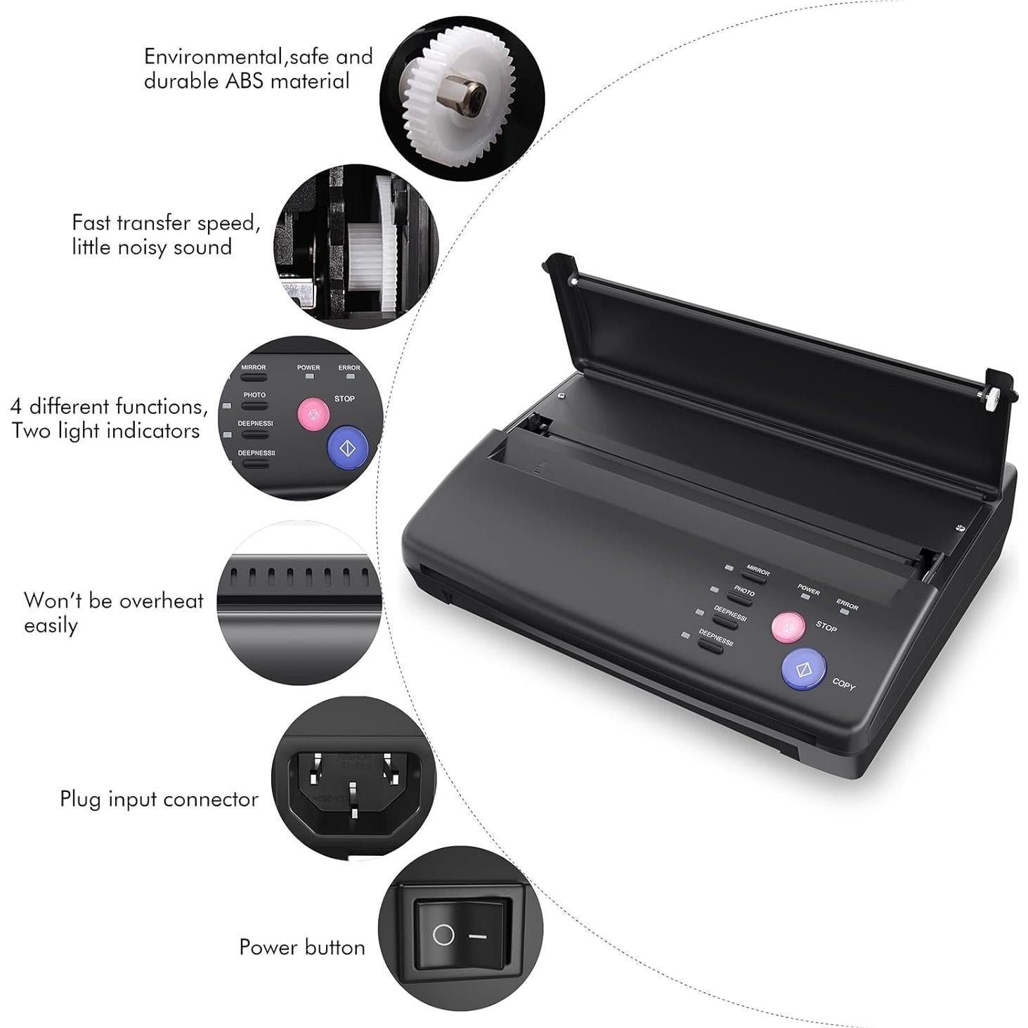 Máquina de Plantillas de Tatuaje TATELF Copiadora Térmica