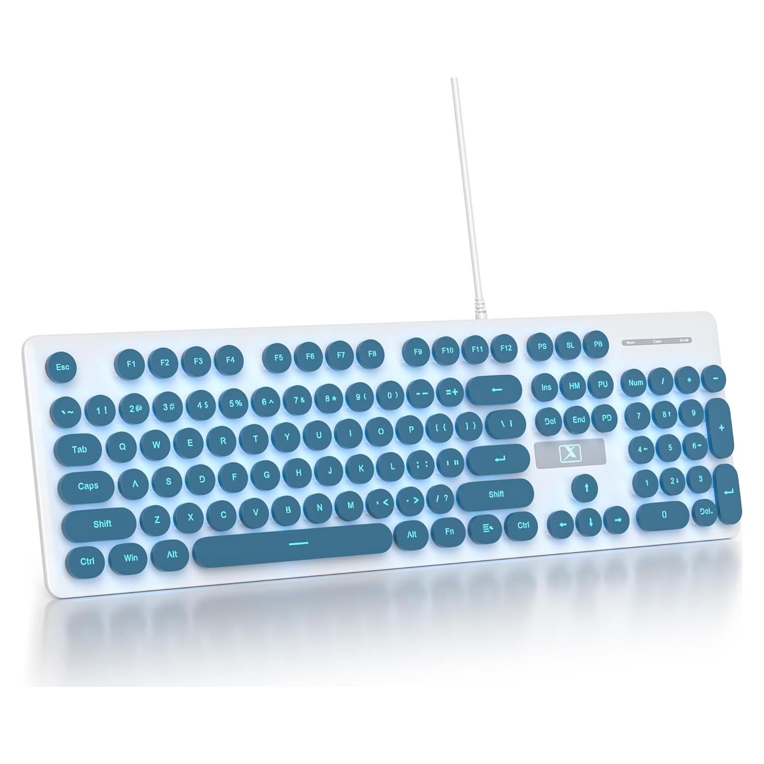 Teclado Retroiluminado Surmen Azul 104 Teclas Silencioso