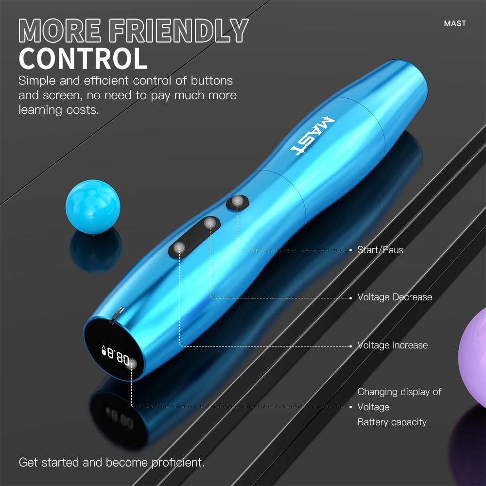 Mast P20 Máquina de Tatuaje Inalámbrica Rosa 1000mAh