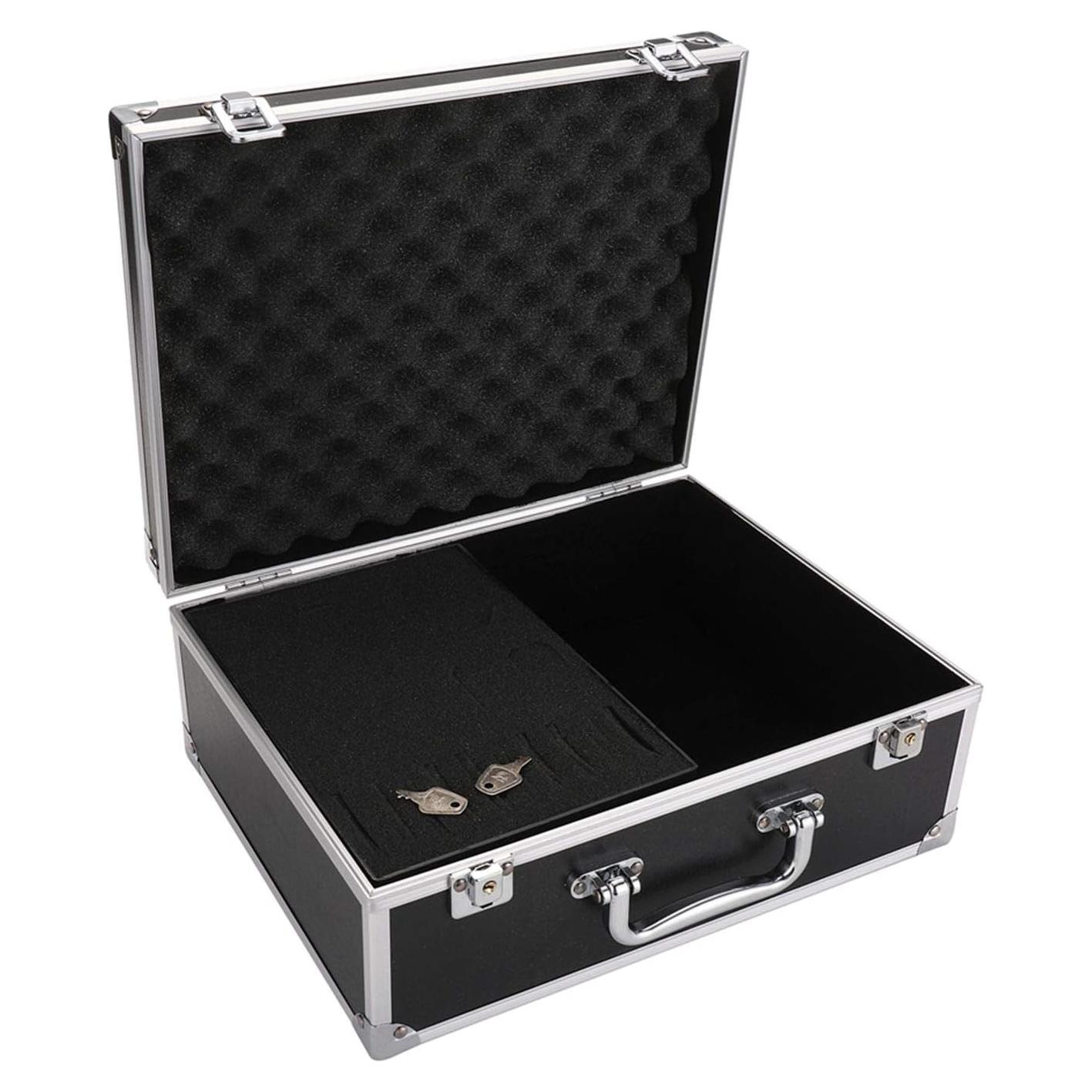 Caja de Tatuaje JY Negra con Cerradura y Esponja 32x24x13cm