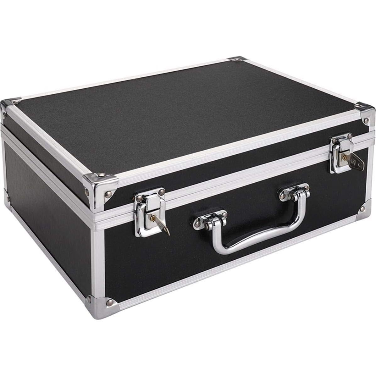 Caja de Tatuaje JY Negra con Cerradura y Esponja 32x24x13cm