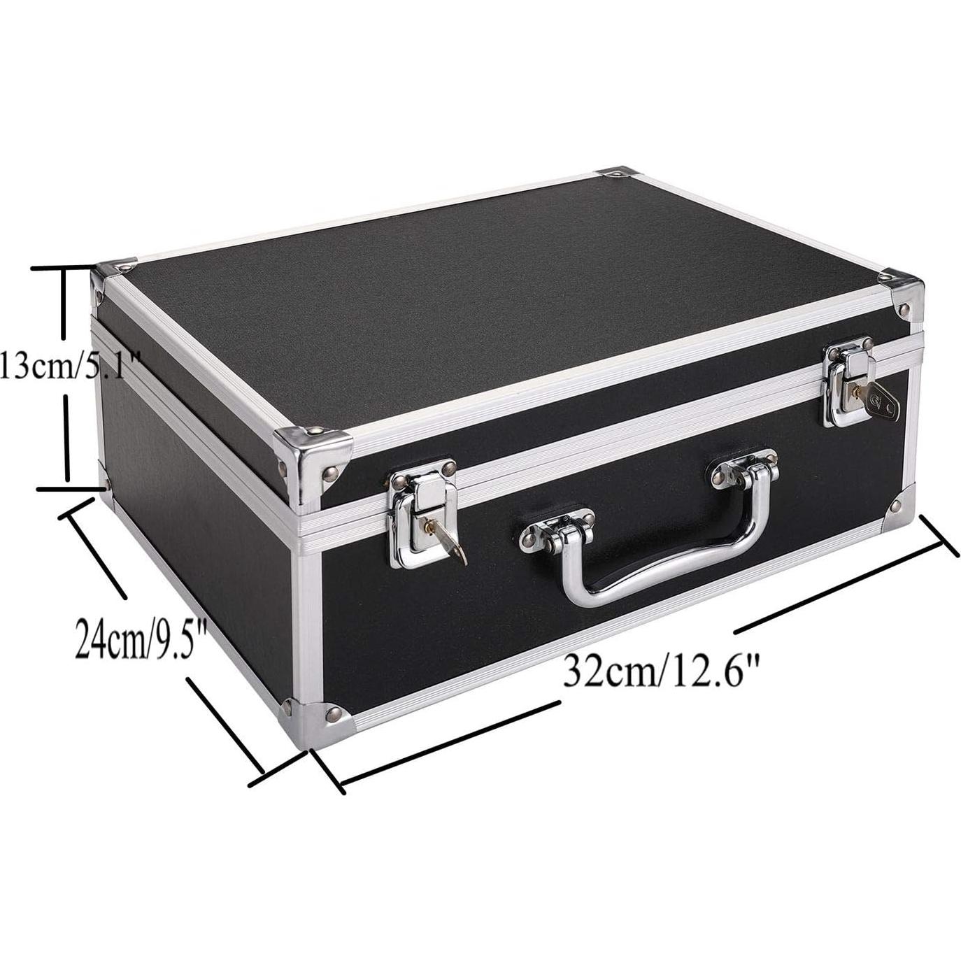Caja de Tatuaje JY Negra con Cerradura y Esponja 32x24x13cm