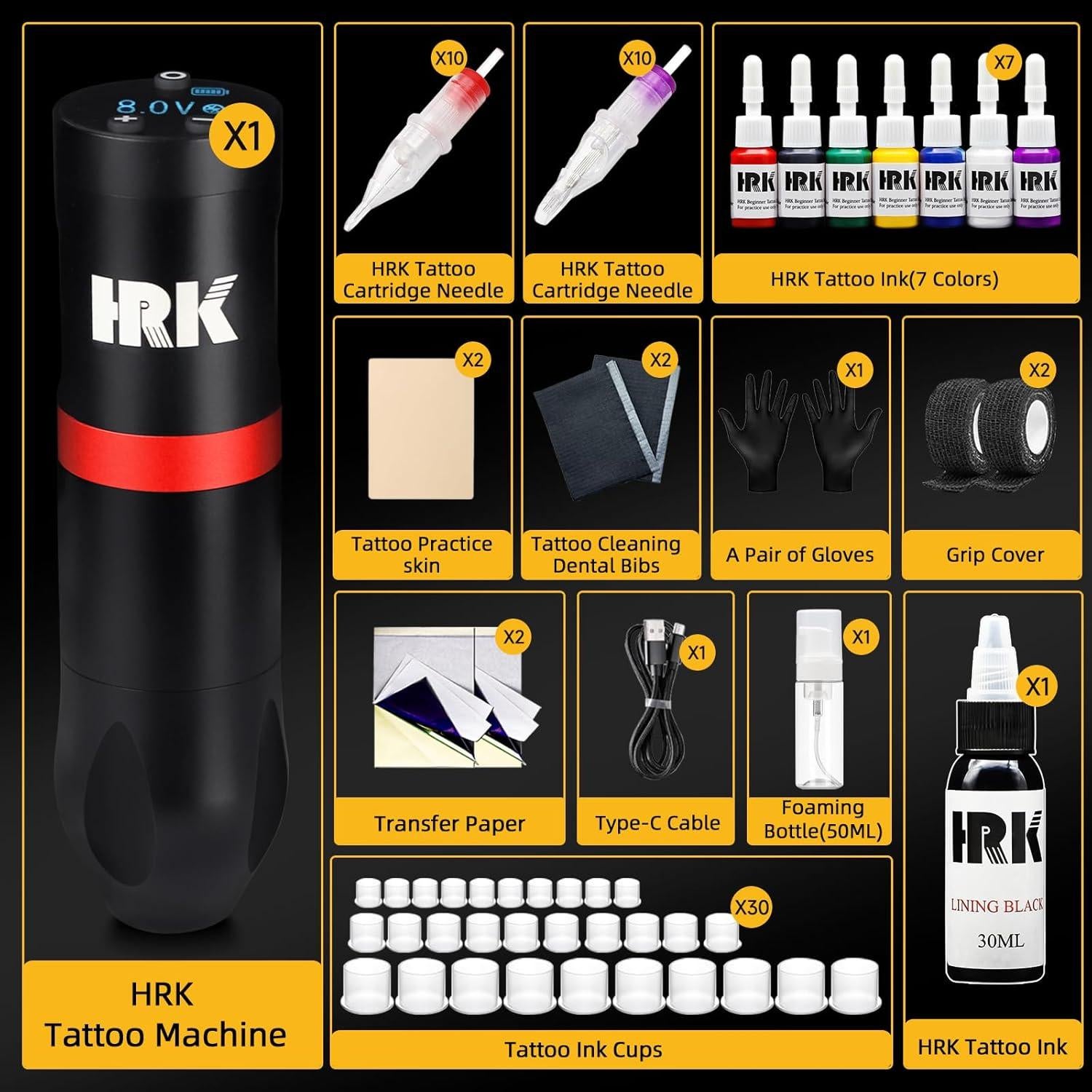 Kit de Pluma de Tatuaje MO MOLONG Inalámbrica 20 Agujas