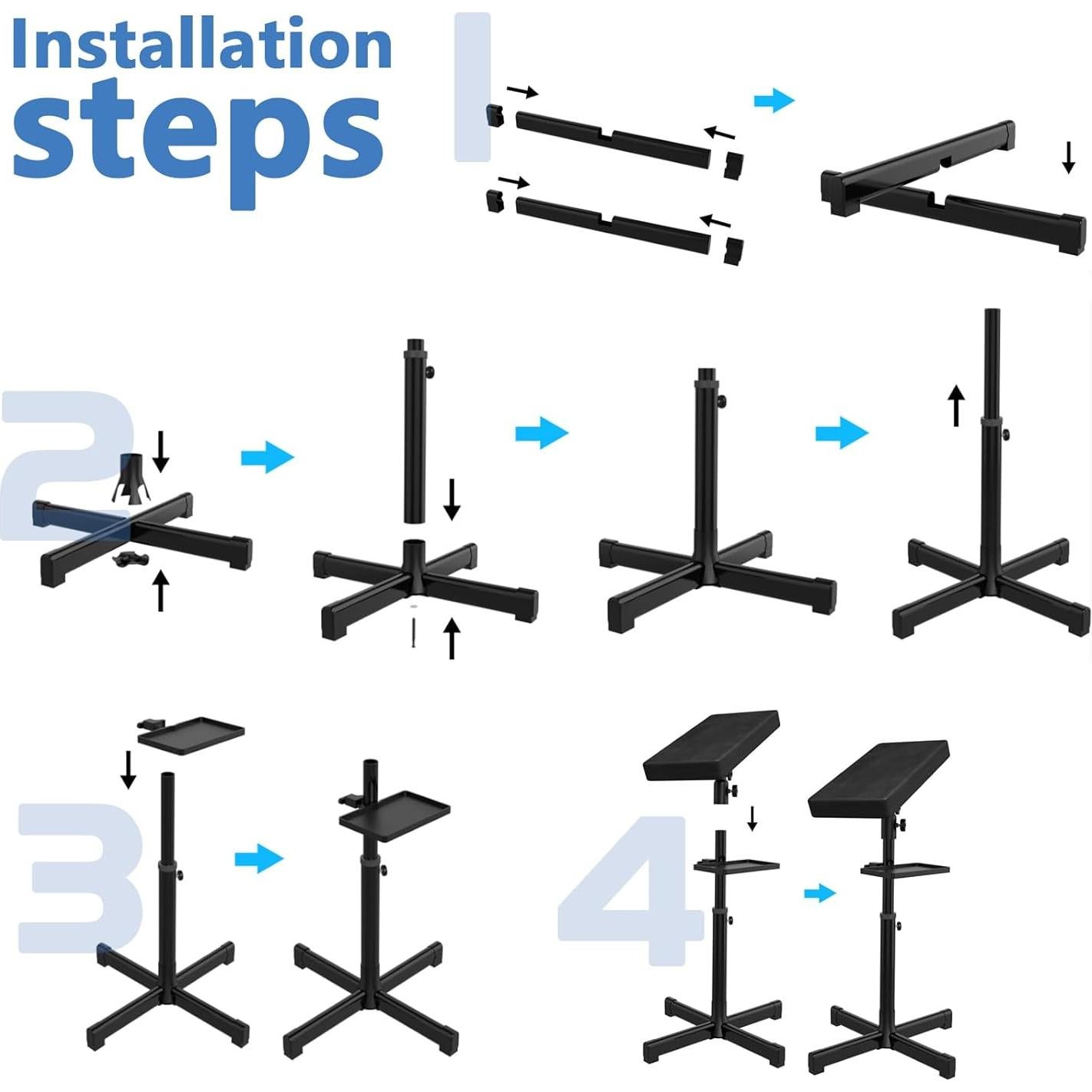 Soporte para brazo de tatuaje ZHOOGE ajustable con bandeja