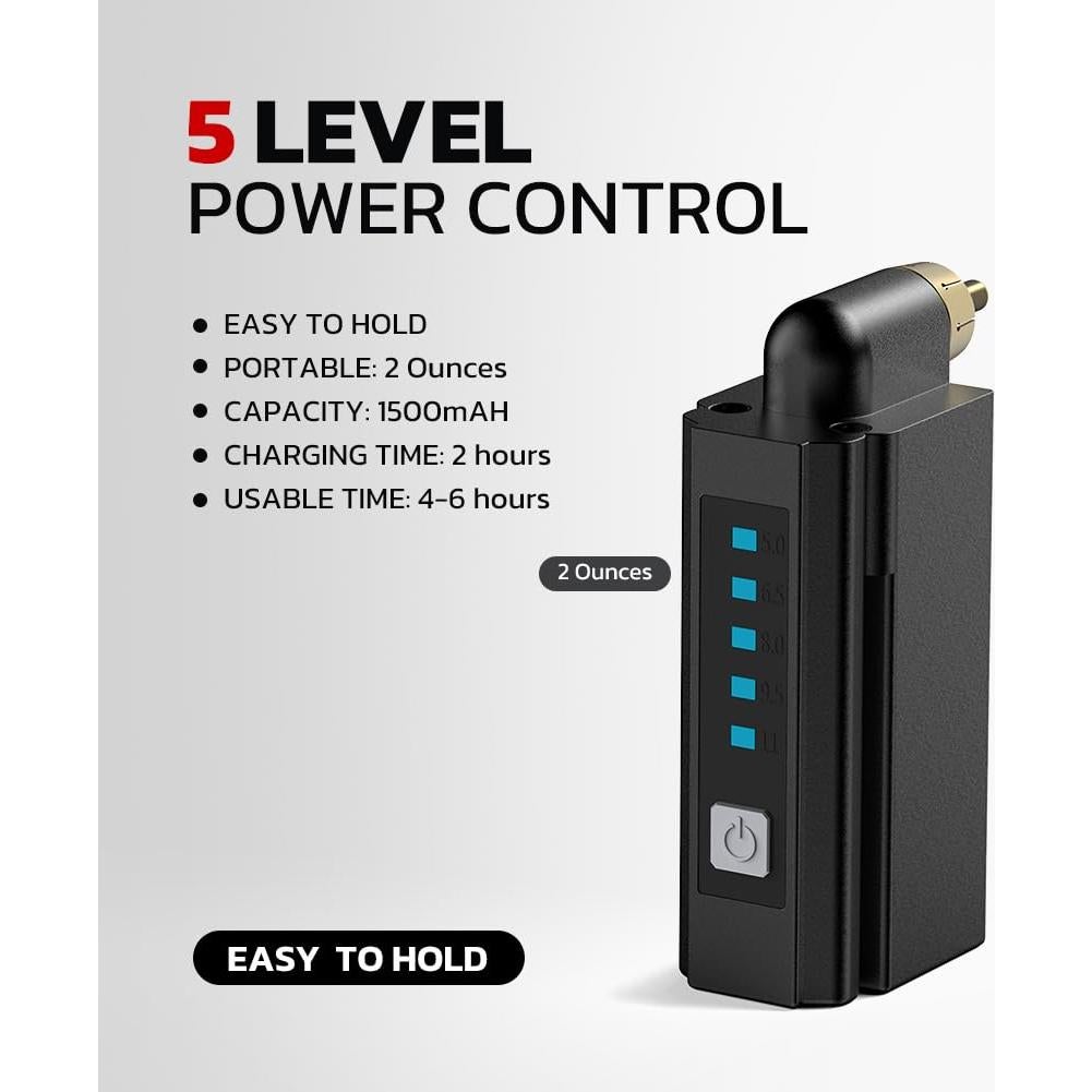 Kit de Tatuaje Inalámbrico Solong 1500mAH con Estuche