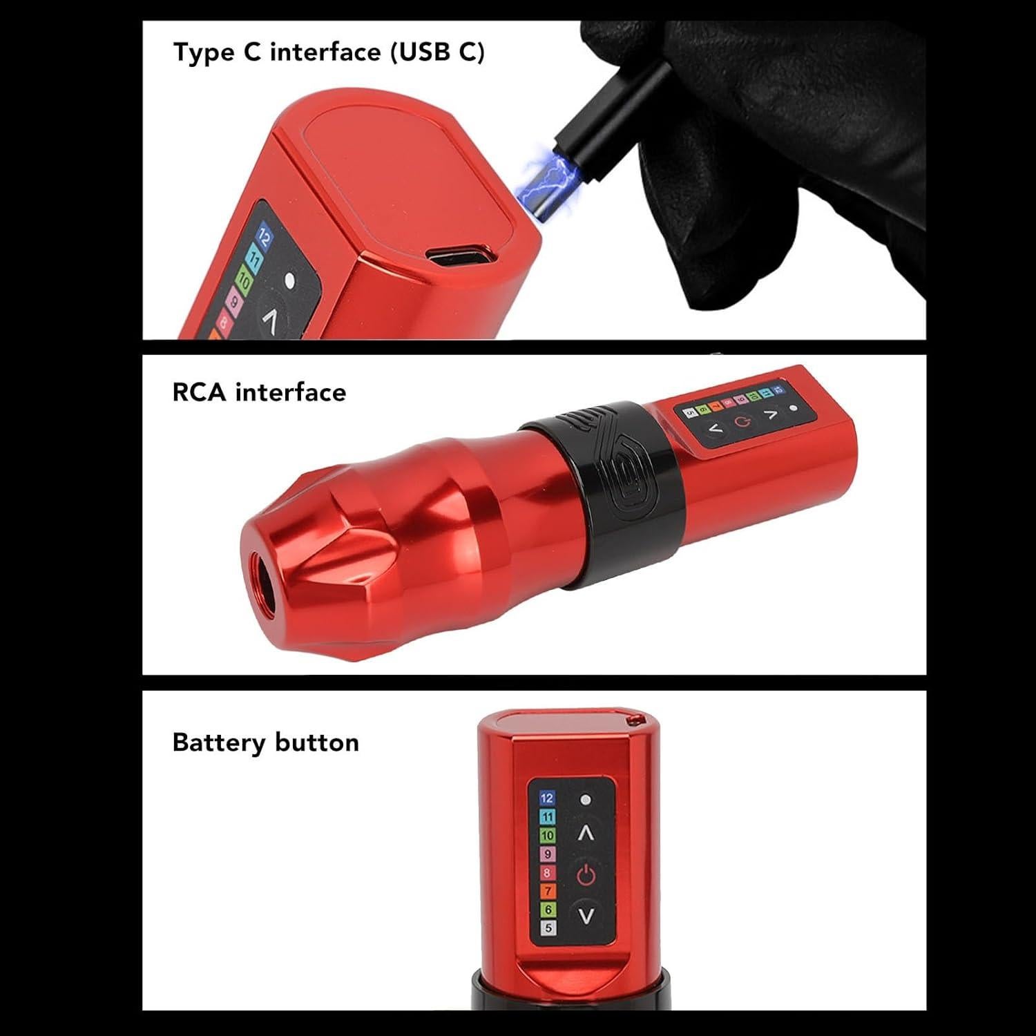 Máquina de Tatuaje NSXAYIWE Inalámbrica 10000RPM 2400mAh