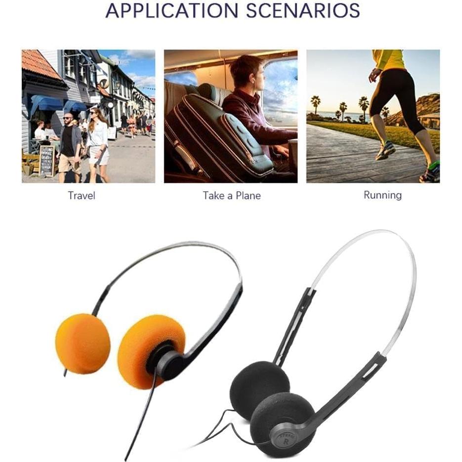 Auriculares Retro Naranja Jinshining Sobre La Oreja Hi-Fi