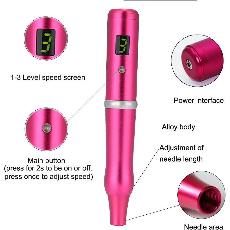 Máquina de Tatuaje Permanente QLX AP657R con Agujas y Batería