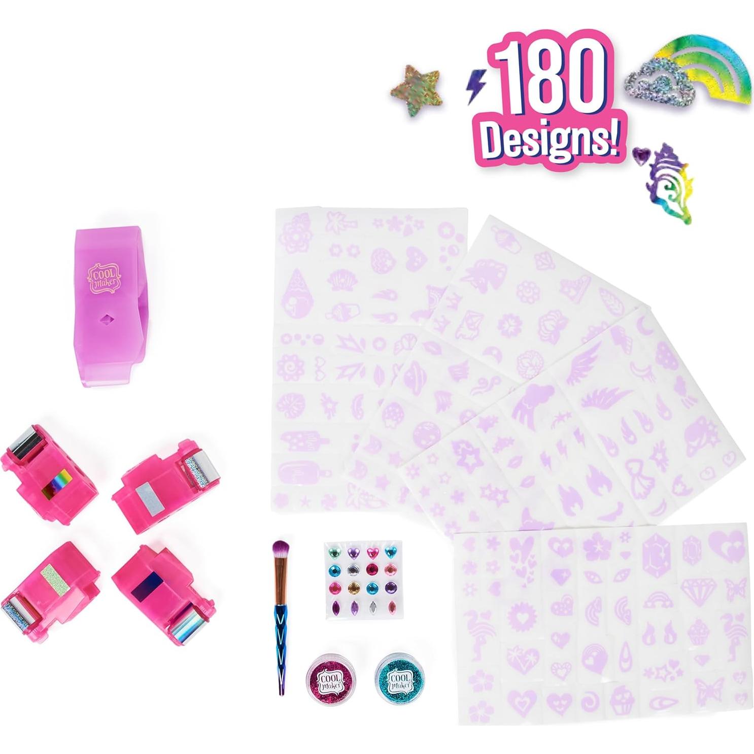 Cool Maker, Shimmer Me Body Art with Roller, 4 Metallic Foils and 180 Designs, Temporary Tattoo Kids Toys for Ages 8 and up