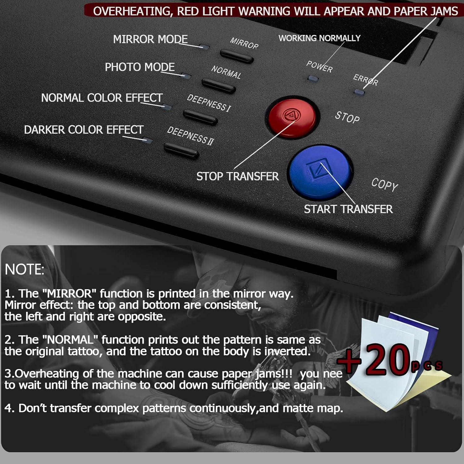 Máquina de Transferencia de Tatuajes CORIEOSD EISBO-1 con 20 Papeles