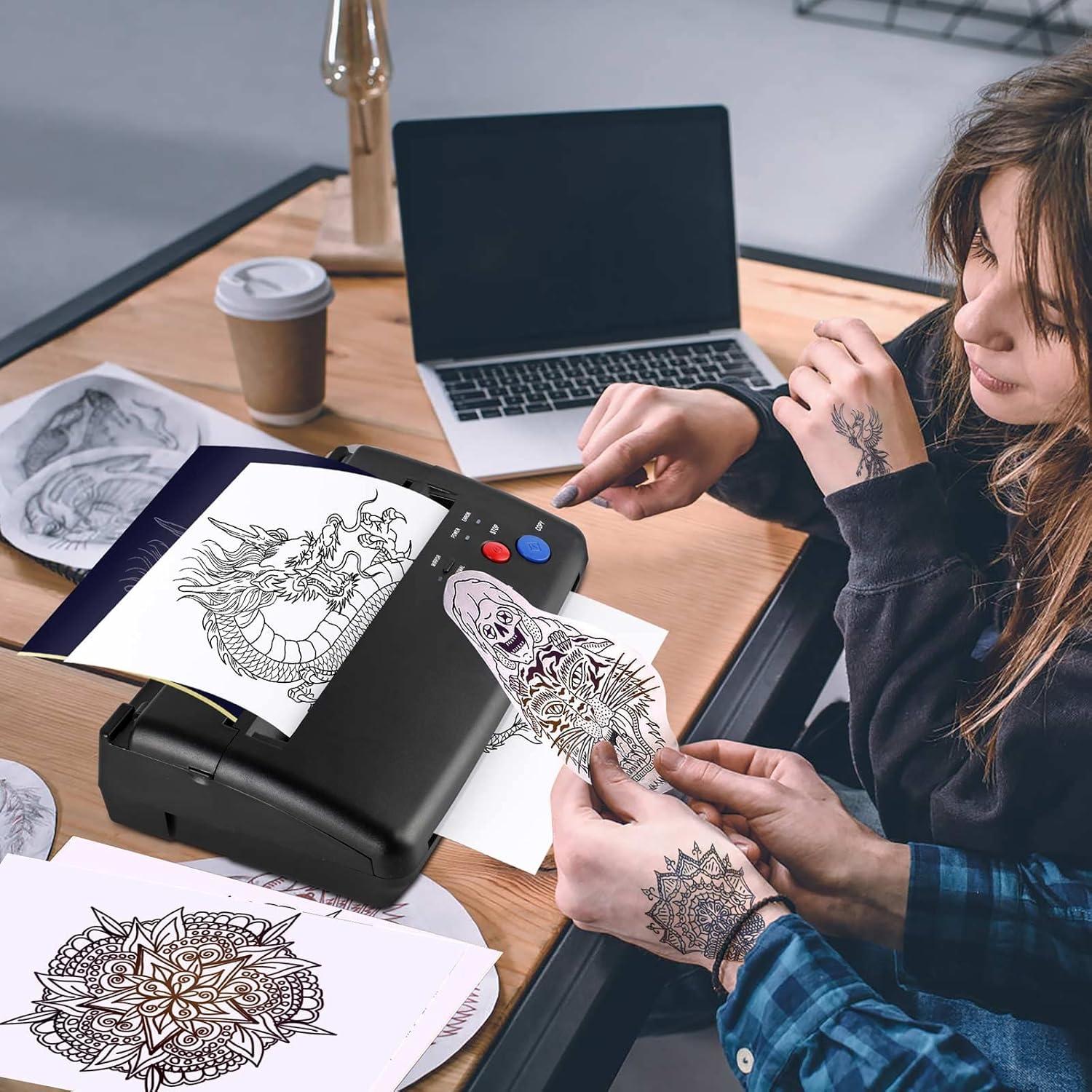 Máquina de Transferencia de Tatuajes CORIEOSD EISBO-1 con 20 Papeles