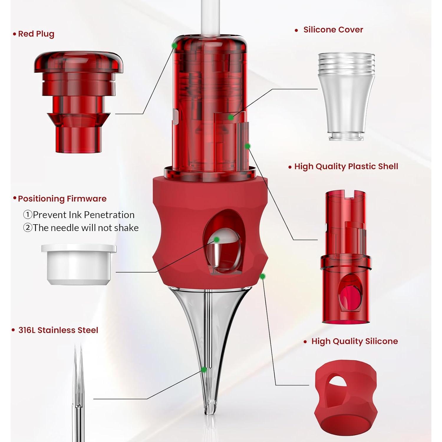 Kit de Tatuaje Inalámbrico Wormhole WTK285 con Agujas y Tinta