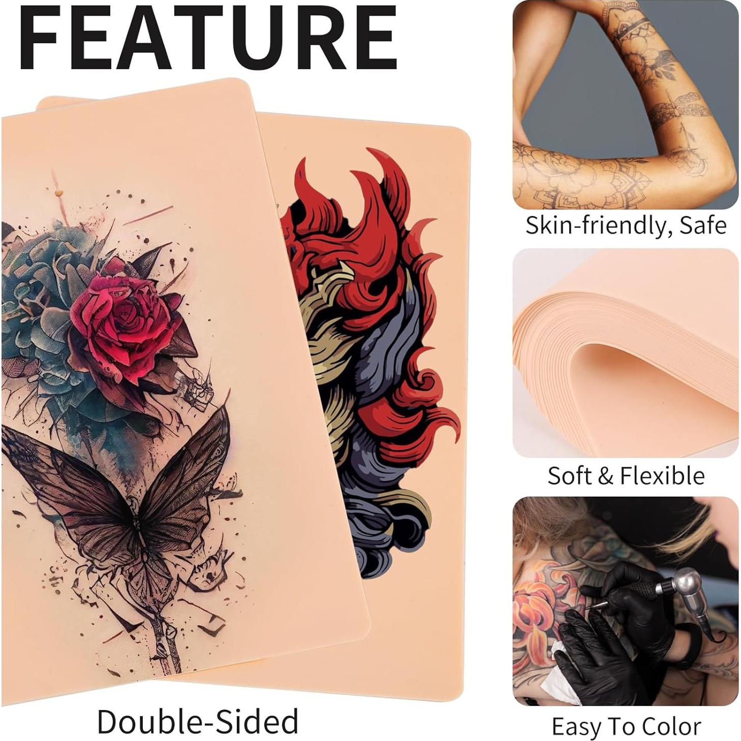 90 Piezas Piel Falsa Tatuajes Jingtian 19x14 cm Doble Cara
