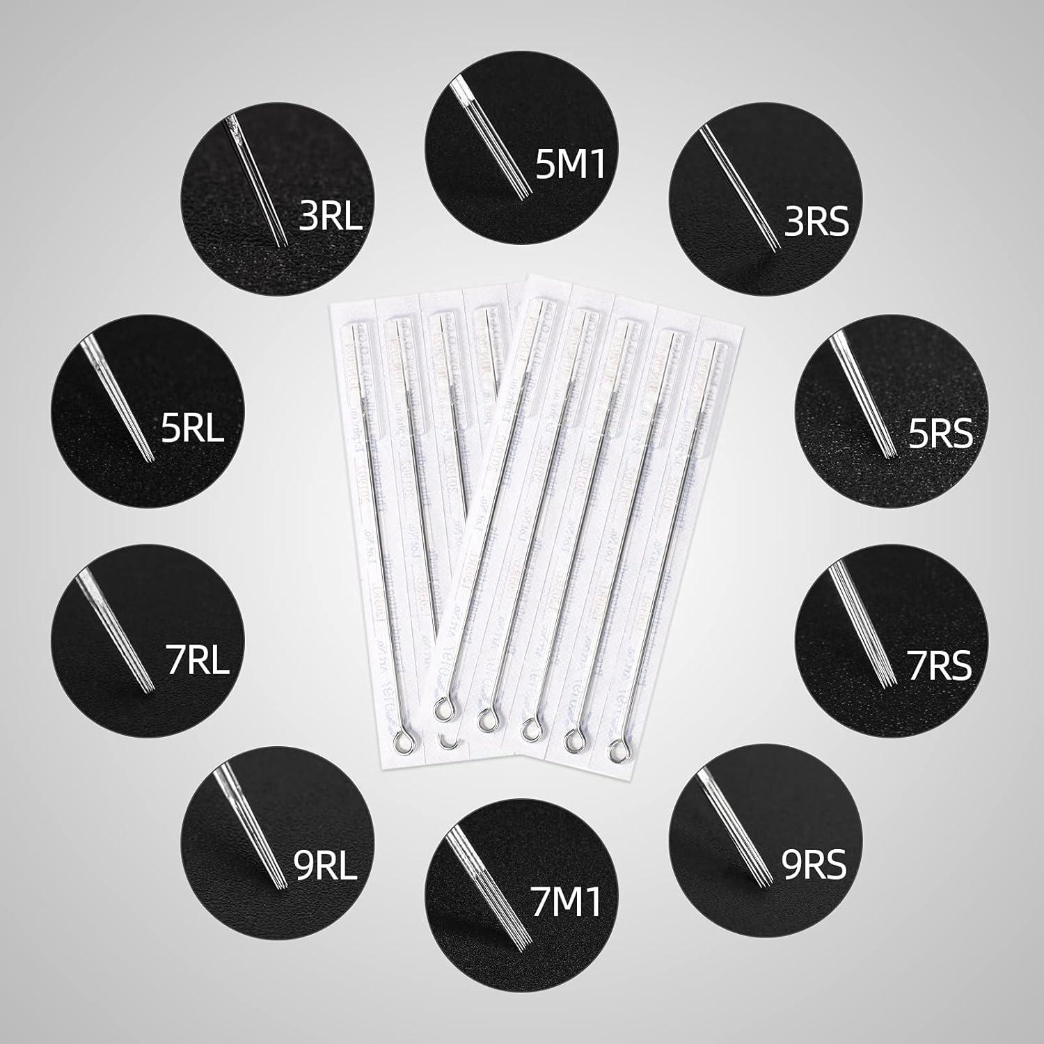 Juego de Agujas y Puntas de Tatuaje JimKing 100pcs Estériles