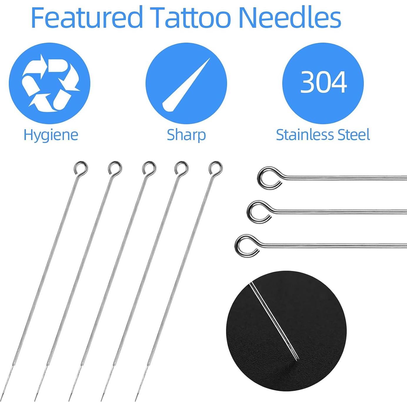 Juego de Agujas y Puntas de Tatuaje JimKing 100pcs Estériles