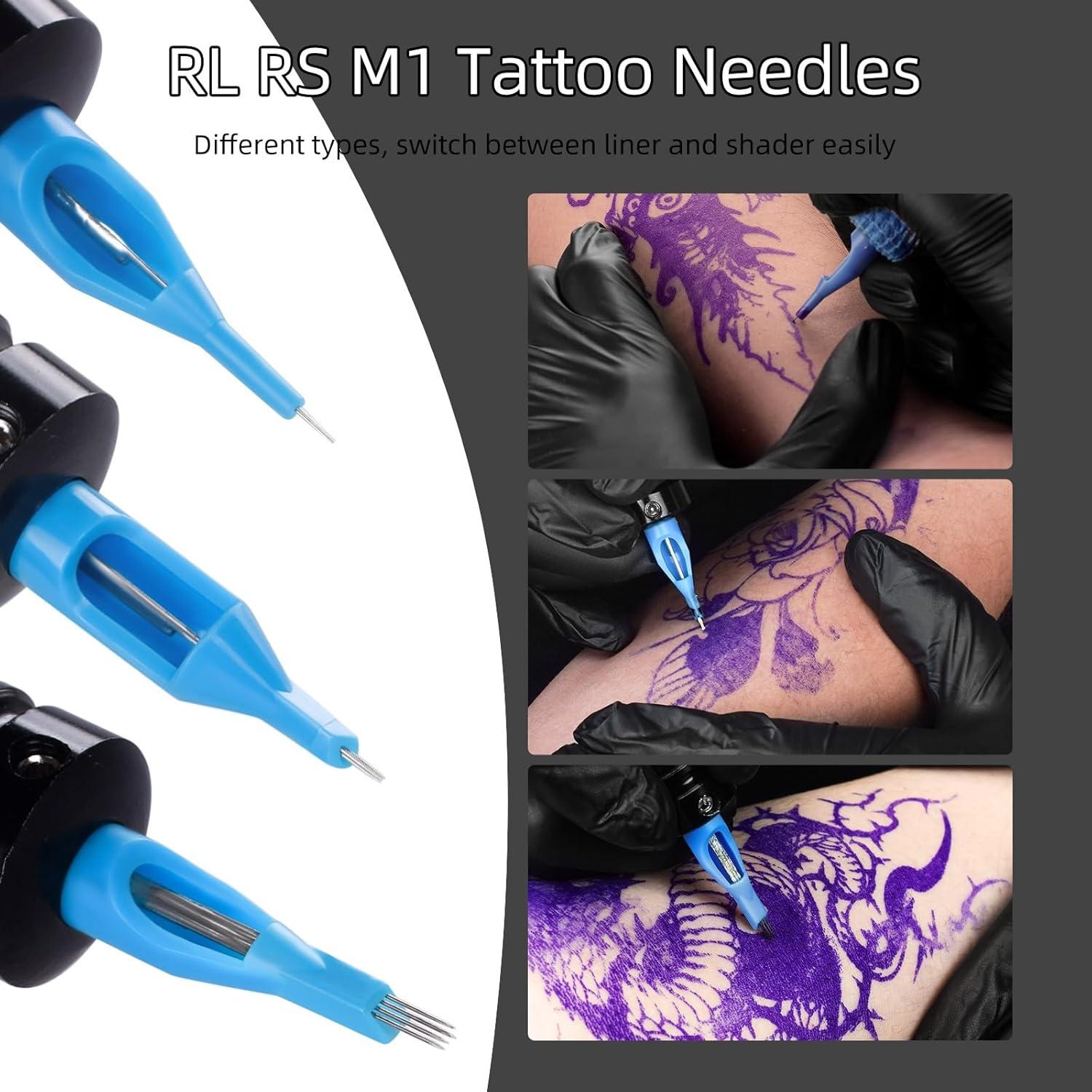 Juego de Agujas y Puntas de Tatuaje ATOMUS 50pcs Mixtas