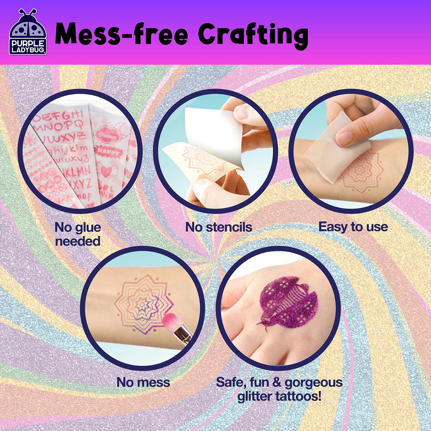 Kit de Tatuajes Temporales Purpurina 175 Piezas Niños