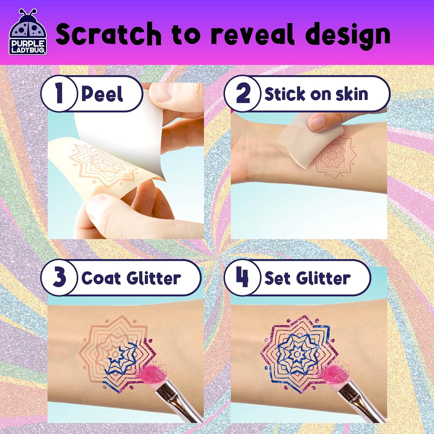 Kit de Tatuajes Temporales Purpurina 175 Piezas Niños