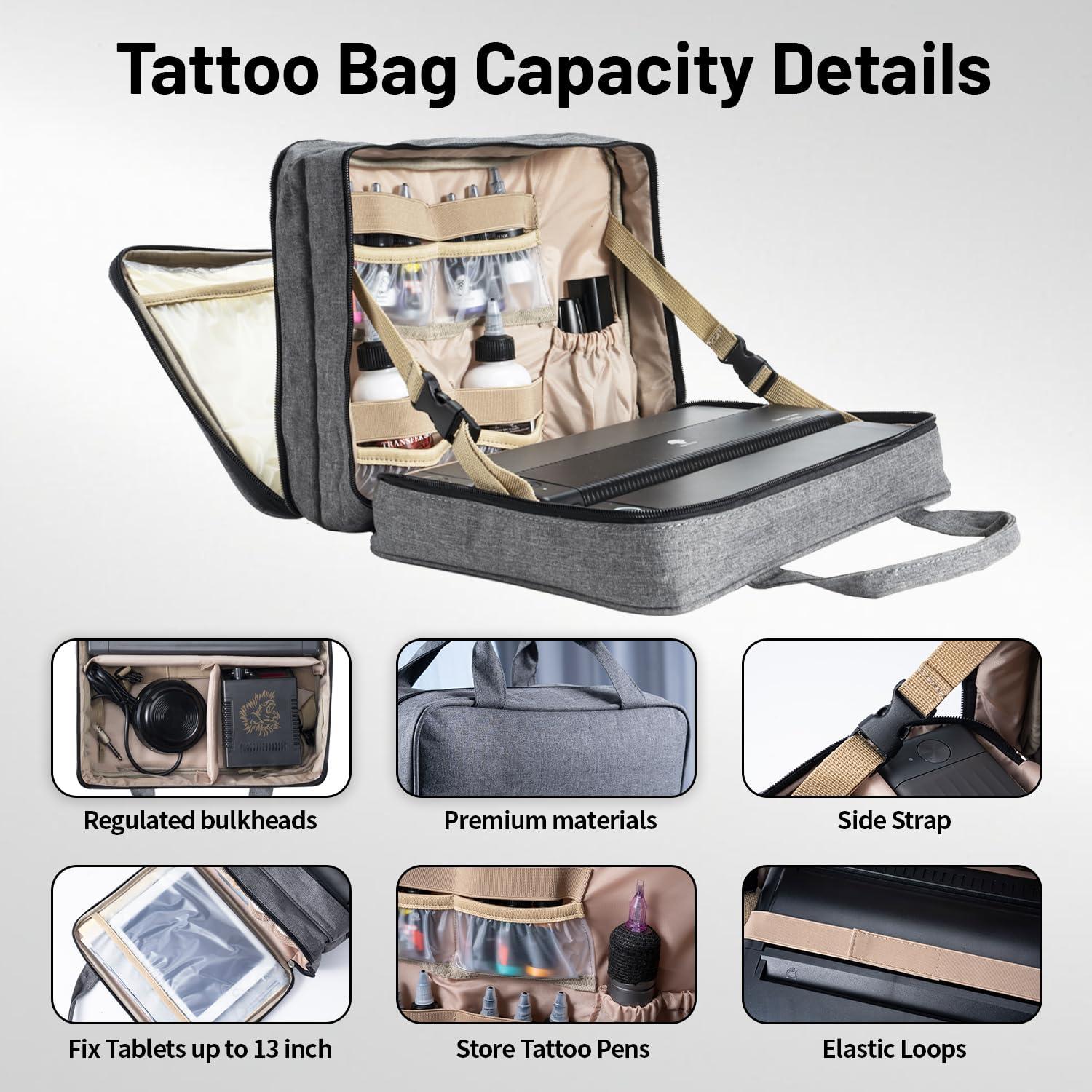 Bolsa de Tatuaje Phomemo Estuche de Viaje Gris 31.75x13.97cm