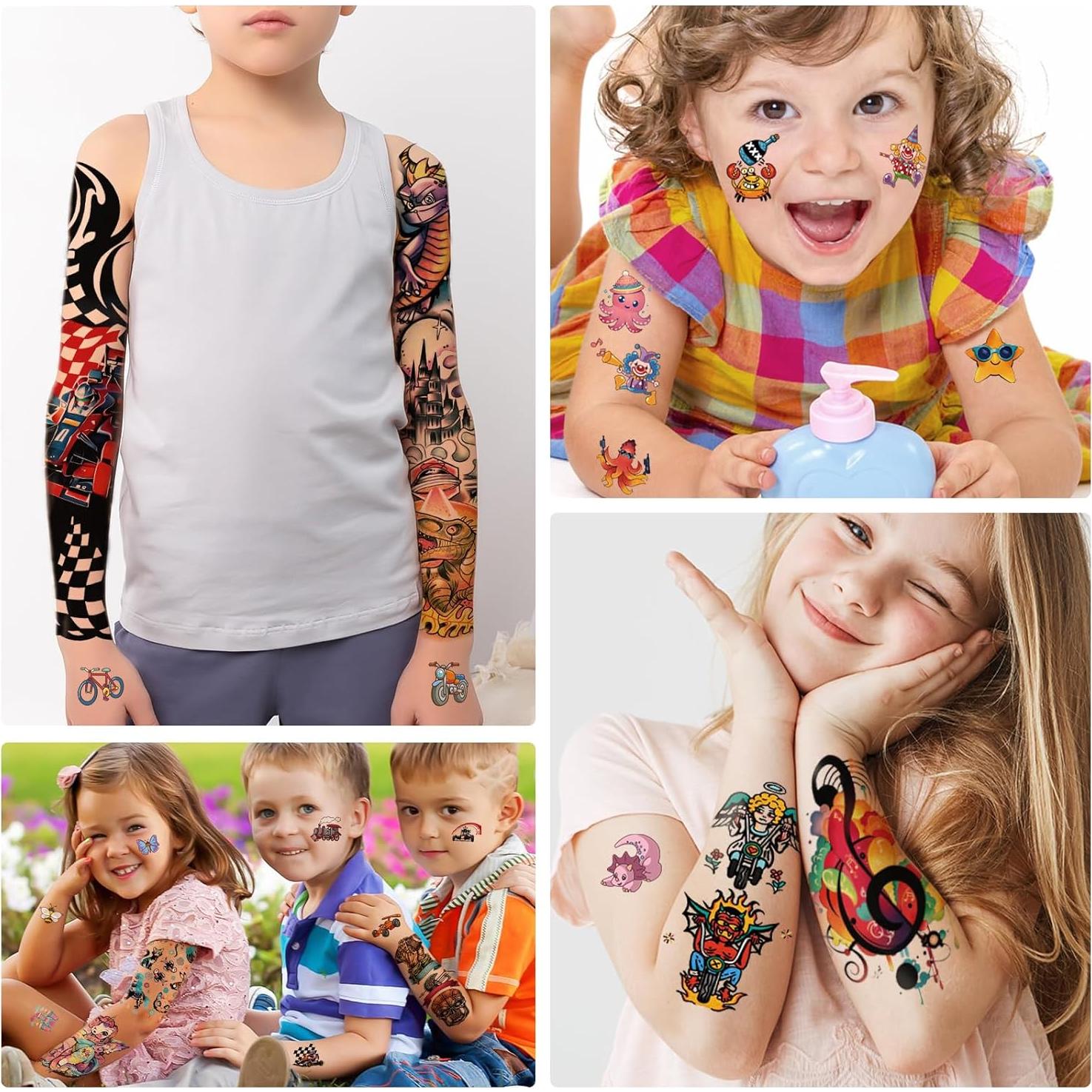52 Tatuajes Temporales Atydkug para Niños - Animales y Cohetes