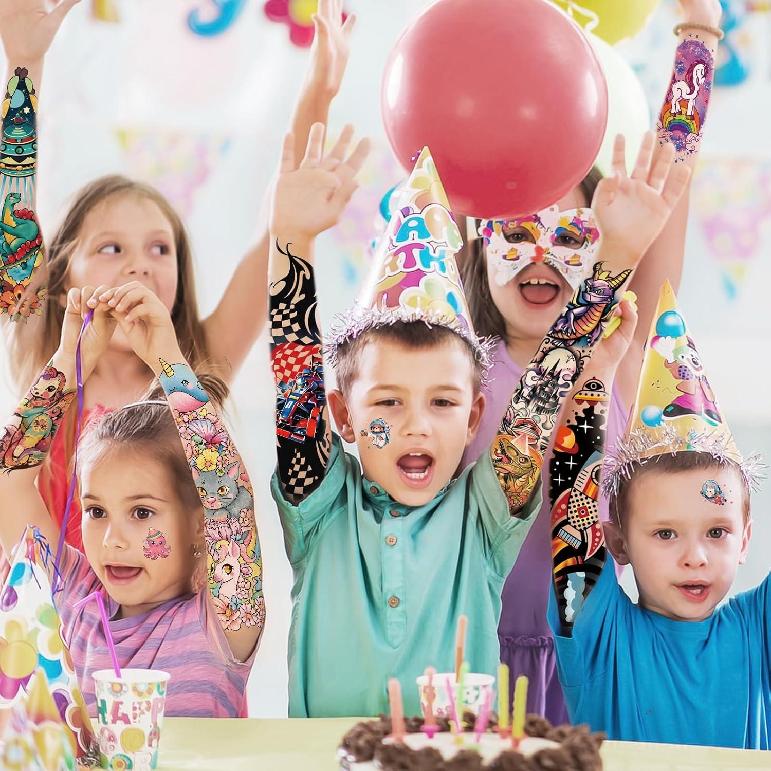 52 Tatuajes Temporales Atydkug para Niños - Animales y Cohetes