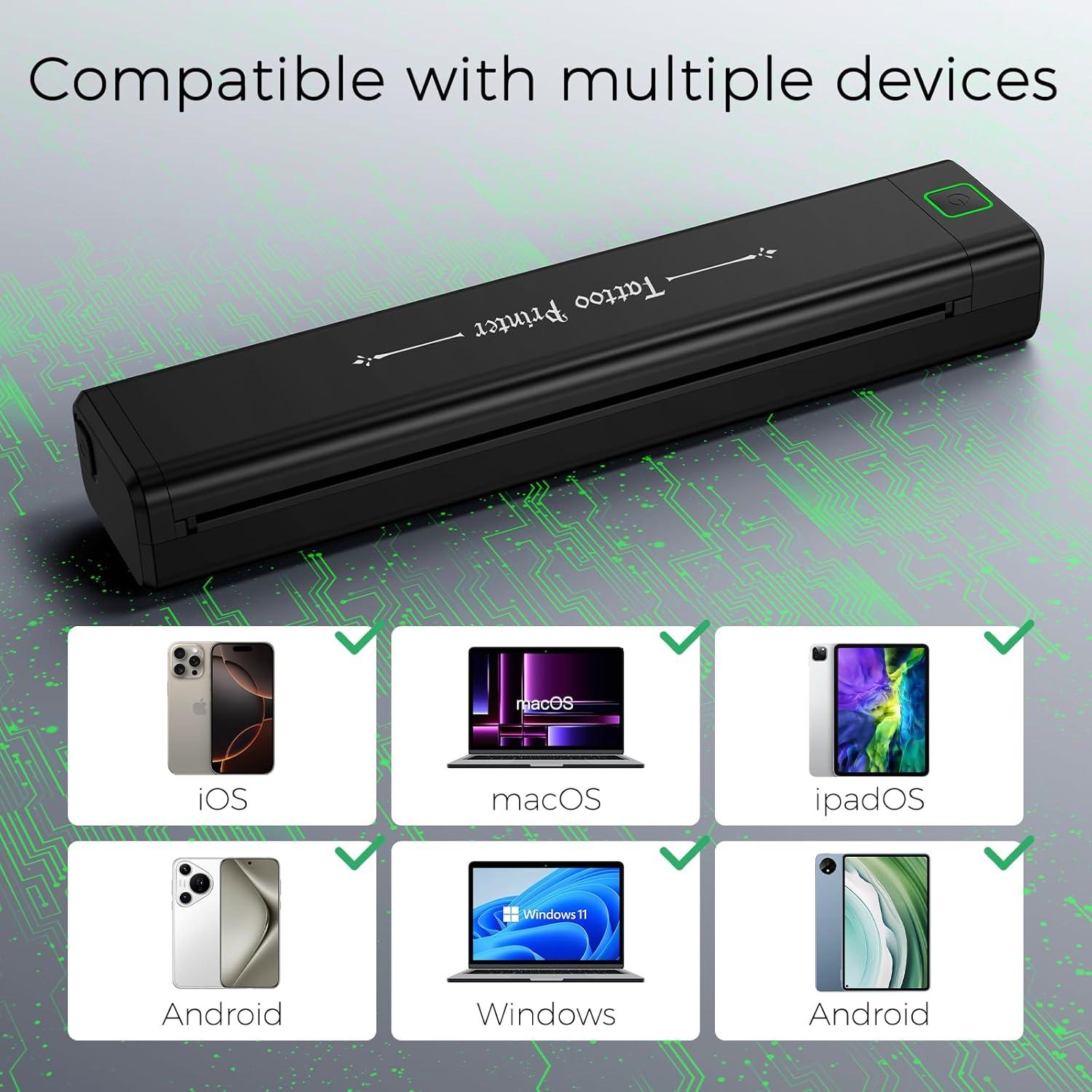 Impresora de Plantillas de Tatuajes NEWYES Inalámbrica 12V