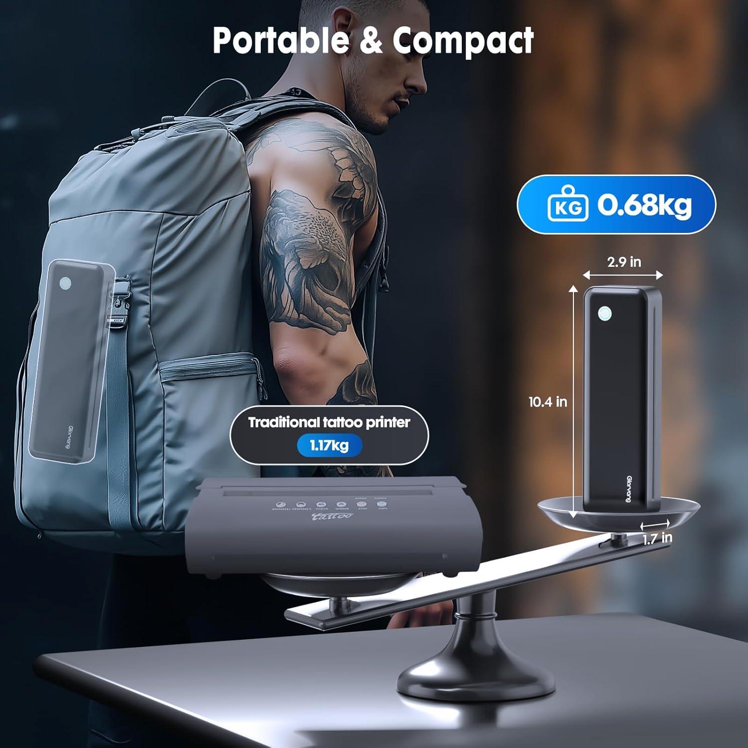 Impresora de Plantillas de Tatuaje Gloryang JD-126 Inalámbrica