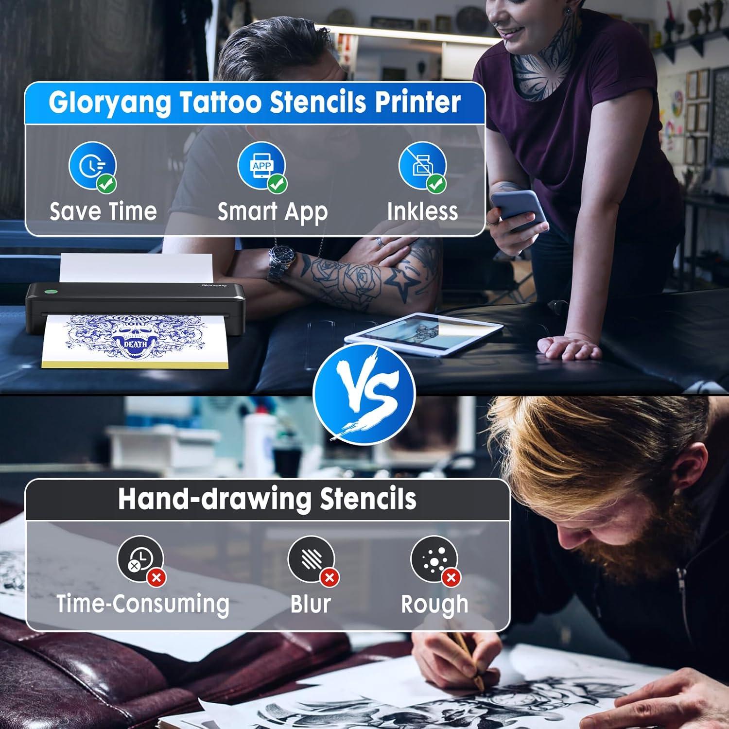 Impresora de Plantillas de Tatuaje Gloryang JD-126 Inalámbrica