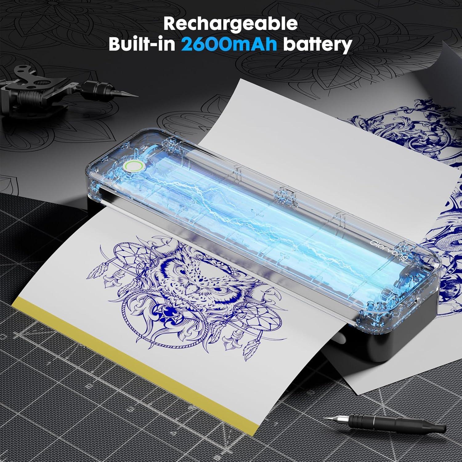 Impresora de Plantillas de Tatuaje Gloryang JD-126 Inalámbrica