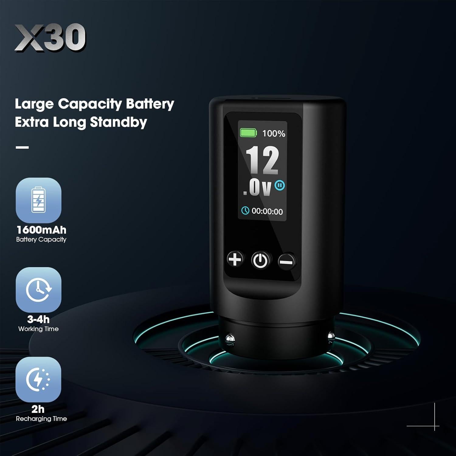 Máquina de Tatuaje Filter X30 7 Golpes 2.0-4.0mm Inalámbrica