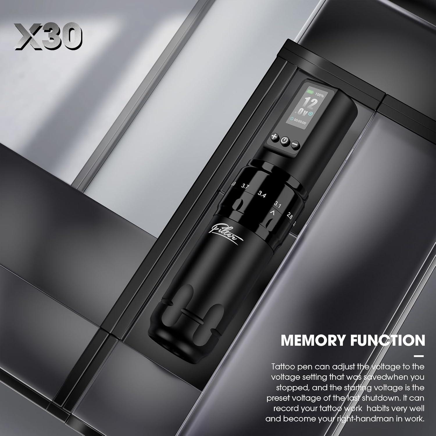 Máquina de Tatuaje Filter X30 7 Golpes 2.0-4.0mm Inalámbrica