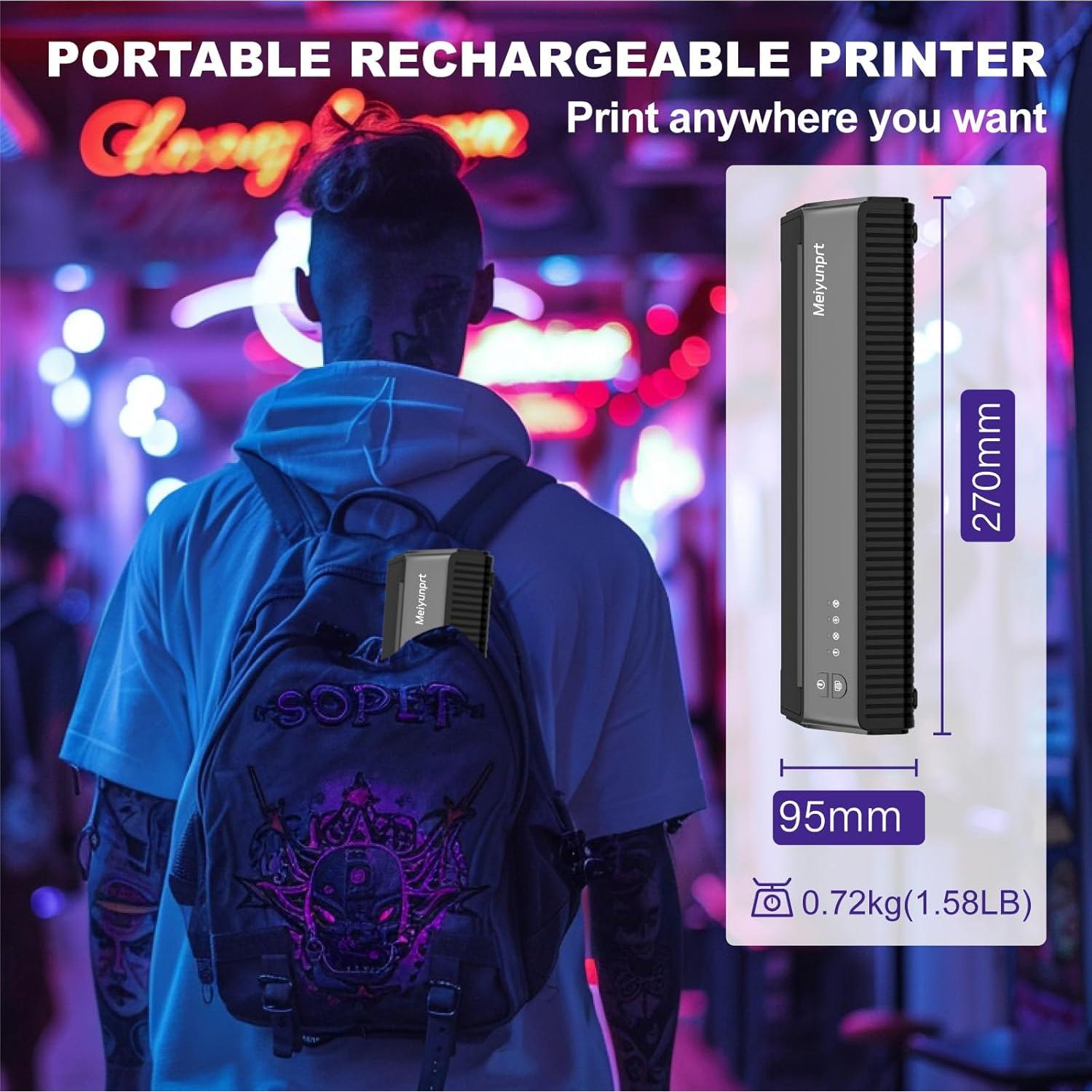 Impresora Térmica de Plantillas de Tatuaje Meiyunprt Inalámbrica