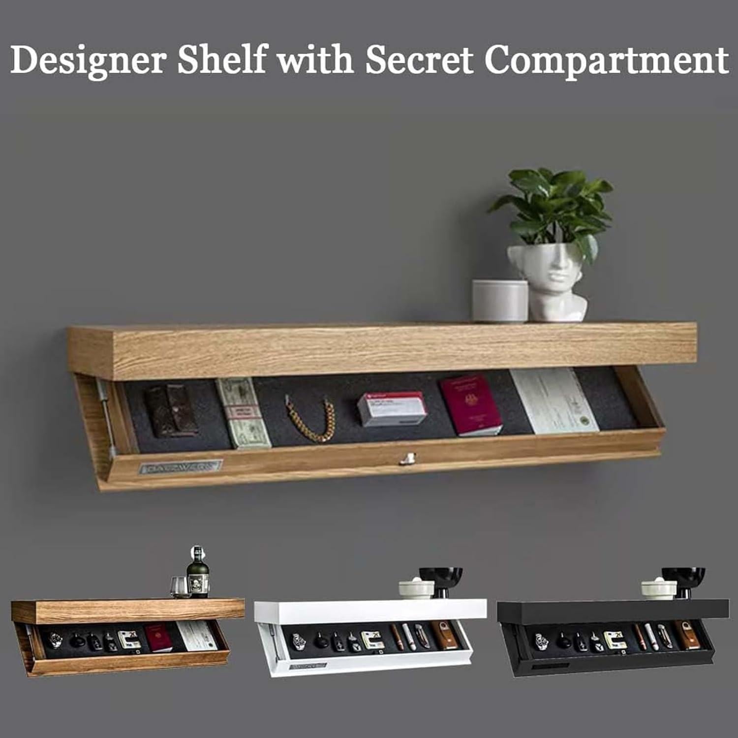 Estante Flotante Magicflap con Compartimento Secreto Blanco