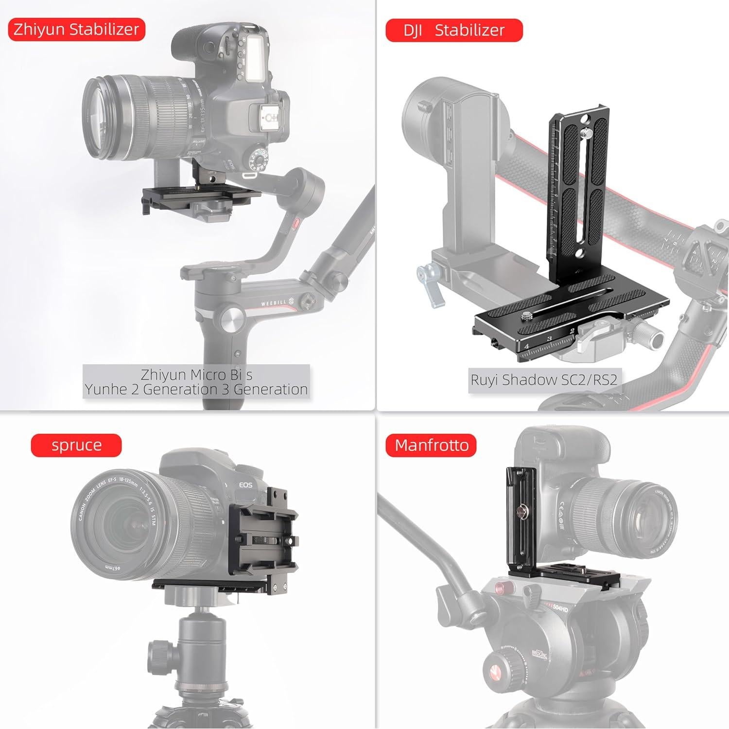 Placa de soporte L rápida Hersmay Arca-Swiss para ZHIYUN Weebill