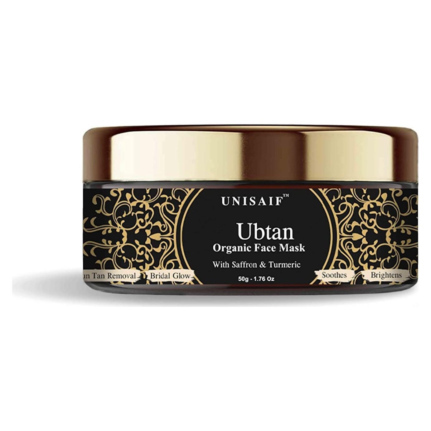 Mascarilla Facial Ubtan Unisaif con Cúrcuma y Azafrán 50g