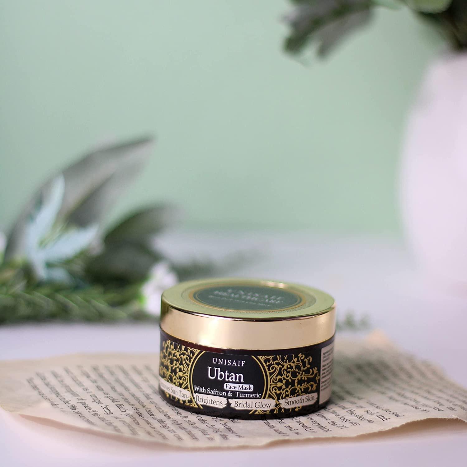 Mascarilla Facial Ubtan Unisaif con Cúrcuma y Azafrán 50g