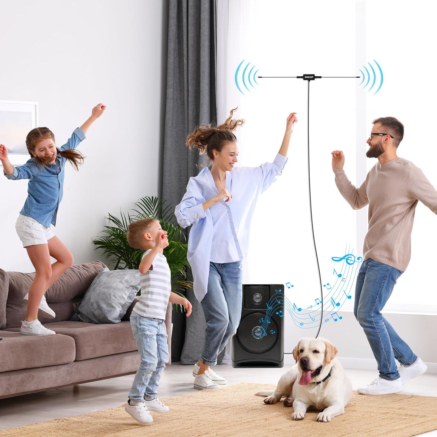 Antena Dipolo FM Universal Kai Han 75 Ohm 4,88 m Conector F