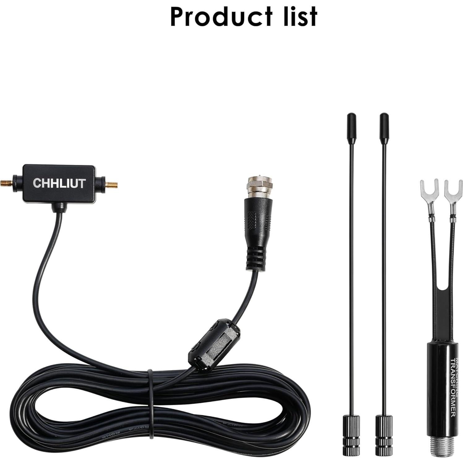 Antena Dipolo FM Universal Kai Han 75 Ohm 4,88 m Conector F