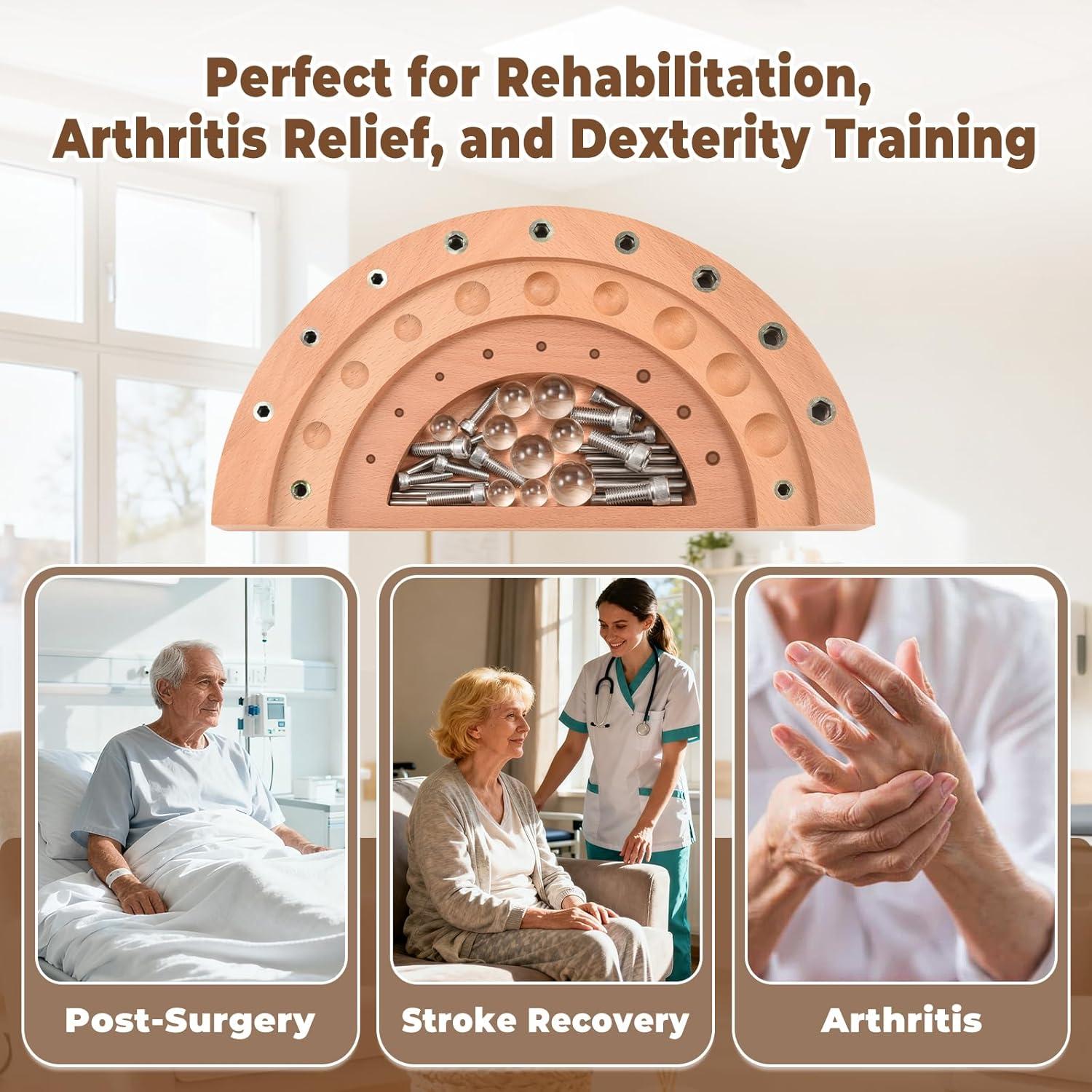 Tablero de Rehabilitación de Dedos Triceratops - Madera 27 Agujeros