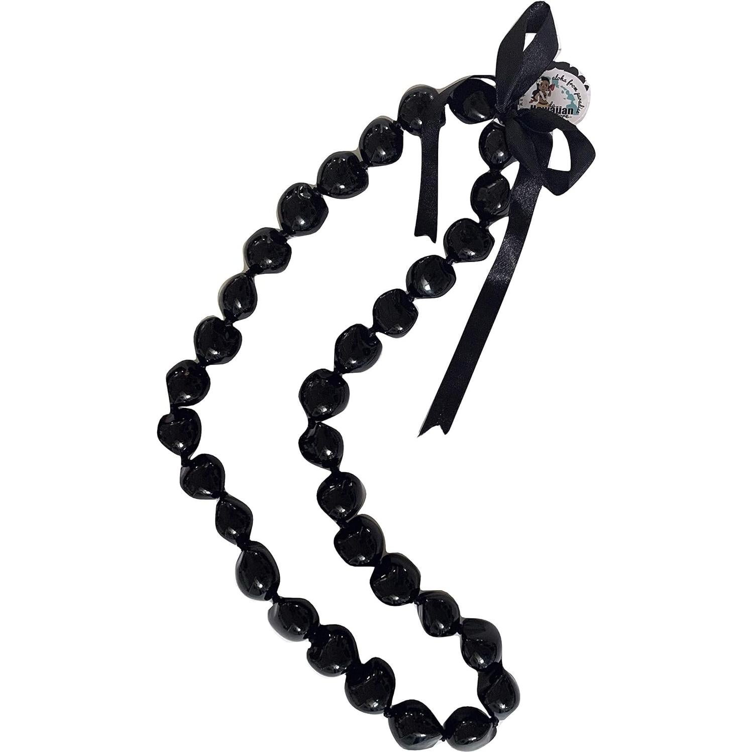Collar de Nuez Kukui Negro 32 Piezas da Hawaiian Store